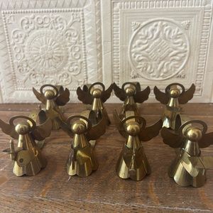 Christmas Brass/Gold Tone Angel Napkin Rings